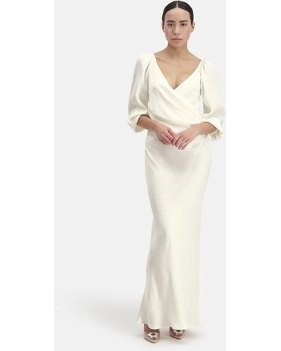 Nicowa Abendkleid GIULIOWA mit Taillen-Drapierung - Weiß