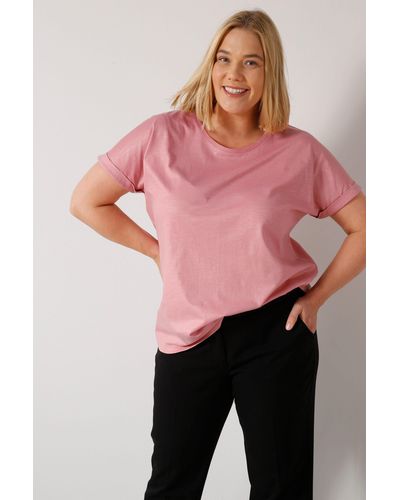 Sara Lindholm Rundhalsshirt Shirt mit Glitzer-Effekt - Pink
