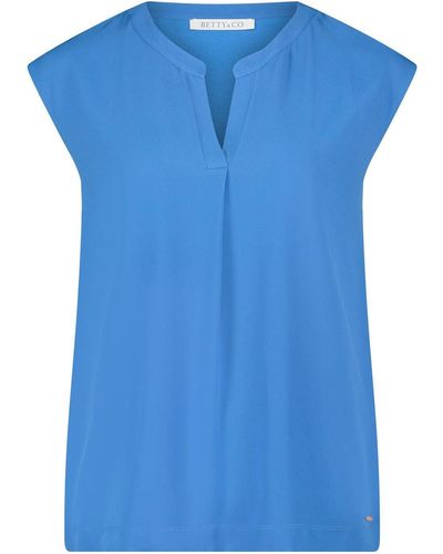 BETTY&CO Sweatshirt Shirt Kurz ohne Arm - Blau