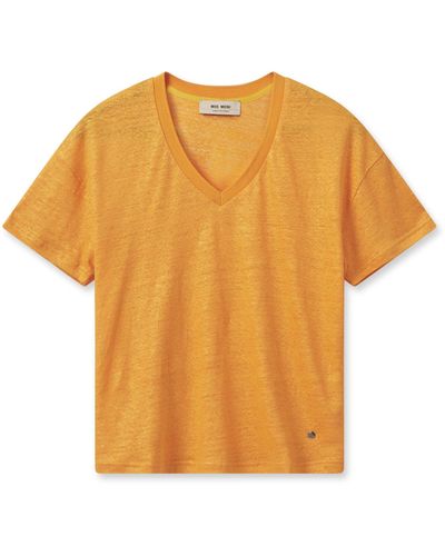 Mos Mosh T-Shirt MMCasa V-SS Foil Tee - Orange