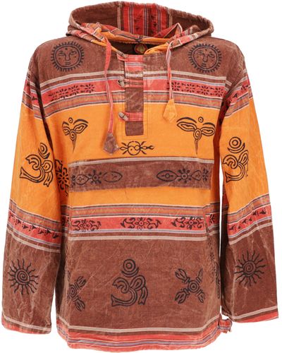 Guru-Shop Sweater Goa Kapuzenshirt - Orange