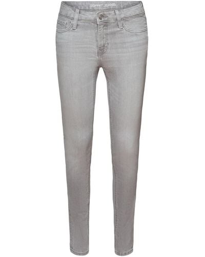 Esprit Skinny-fit- Schmal geschnittene Jeans mit mittlerer Bundhöhe - Grau