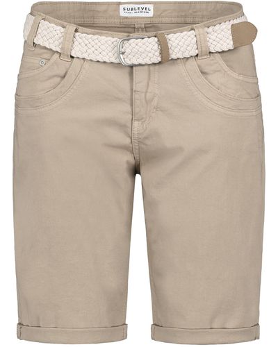 Sublevel Shorts Bermudas kurze Hose Baumwolle Jeans Sommer Chino Stoff - Natur