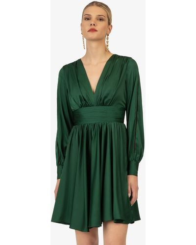 Kraimod Abendkleid aus hochwertigem Polyester Material mit tiefer V-Ausschnitt - Grün