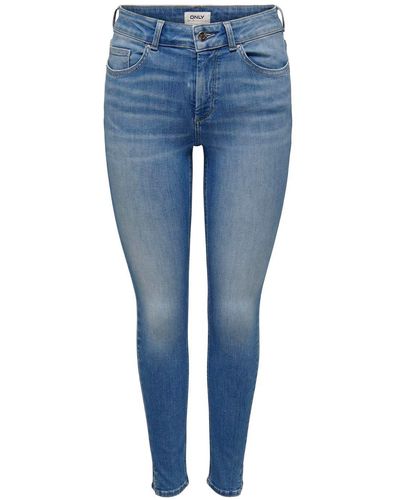 ONLY Skinny-fit-Jeans ONLBLUSH MID SK LONGER ANK SLIT TAI328 - Blau