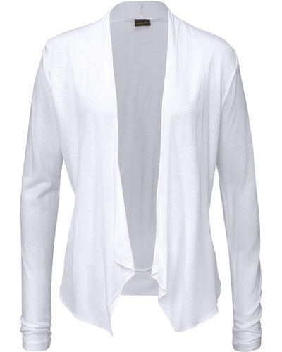 Lascana Shirtjacke in offener Form, Strickjacke aus Jersey, Sommerjacke, Cardigan - Weiß