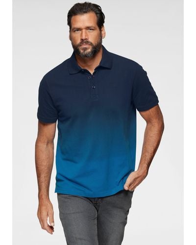 Man's World Man's World Poloshirt mit Farbverlauf - Blau