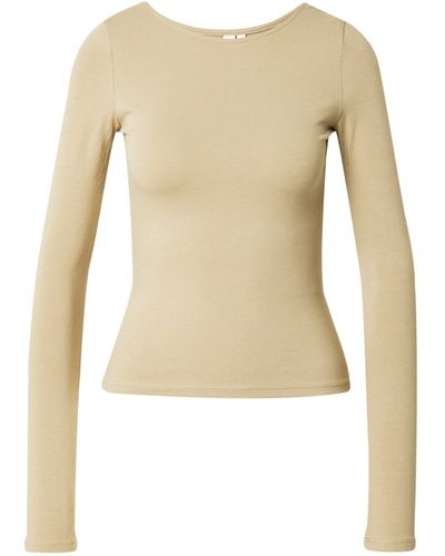 Nly by Nelly Langarmshirt Keep It Simple (1-tlg) Plain/ohne Details - Natur