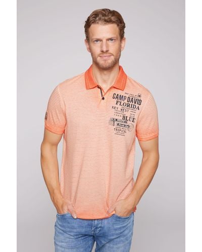Camp David Poloshirt aus Baumwolle - Orange