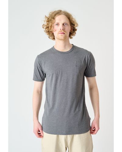 CLEPTOMANICX T-Shirt Ligull Regular (1-tlg) mit kleiner Logo-Stickerei - Grau