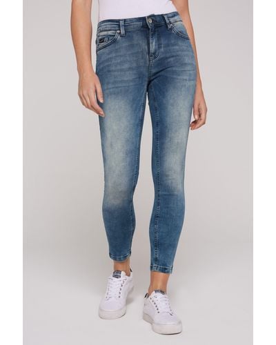 SOCCX Slim-fit-Jeans mit Schlitz am Saum - Blau