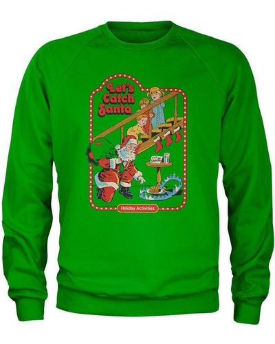Steven Rhodes Rundhalspullover Let's Catch Santa Sweatshirt - Grün
