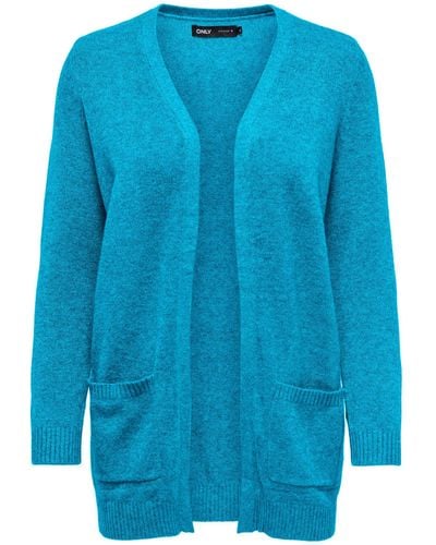 ONLY ONLLESLY L/S OPEN CARDIGAN KNT NOOS - Blau