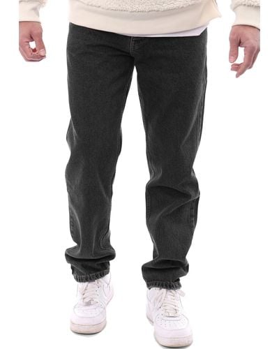 Reslad Weite Jeans RS-2105 Loose-fit Jeanshose lockere Männer-Hose - Schwarz