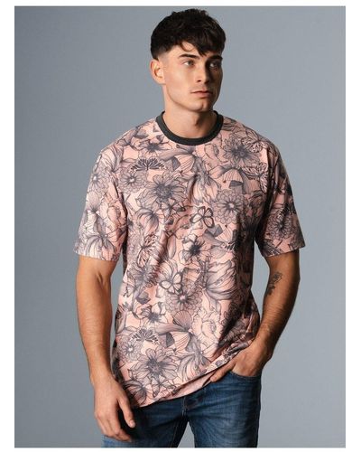 Trigema T-Shirt mit modischem Allover-Blumen-Print (1-tlg) - Grau