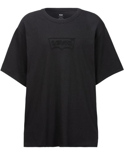 Levi's Levi's® Plus T-Shirt SS RELAXED FIT TEE mit -in-Ton Logo Applikation - Schwarz