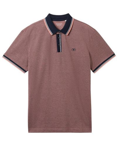 Tom Tailor T-Shirt polo with detailed collar - Lila
