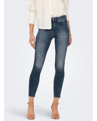 ONLY Skinny Fit Jeans Mid Waist Denim Hose ONLBLUSH 5629 in Blau