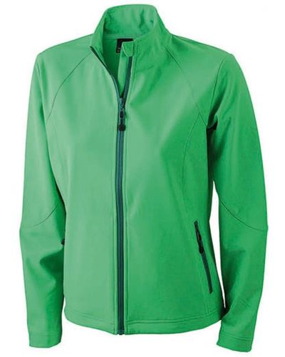 James & Nicholson Softshelljacke Ladies` Softshell Jacket / Leicht tailliert - Grün