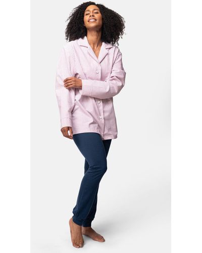 greenjama Pyjamaoberteil aus weichem Flanell, Bio Baumwolle, GOTS-zertifiziert - Pink