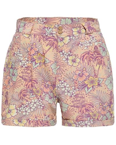 Queen Kerosin Shorts (1-tlg) mit hawaiianischem All-Over-Muster - Pink