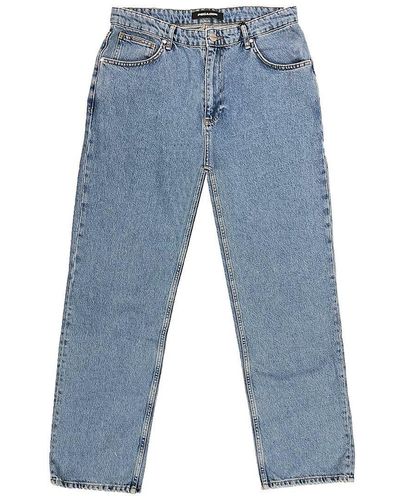 PEGADOR 5-Pocket-Jeans Baltra Baggy 34 (1-tlg., kein Set) logogeprägte Knöpfe und Nieten - Blau