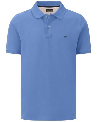 Fynch-Hatton Sweatshirt Basic Polo, Supima - Blau