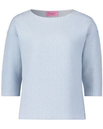 Betty Barclay Sweatshirt Sweat Kurz 3/4 Arm, Cream/Blue - Blau