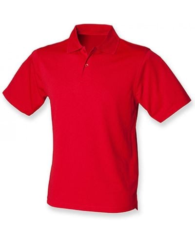 Henbury Poloshirt Coolplus Wicking Polo Shirt / Mikro-Piqué - Rot