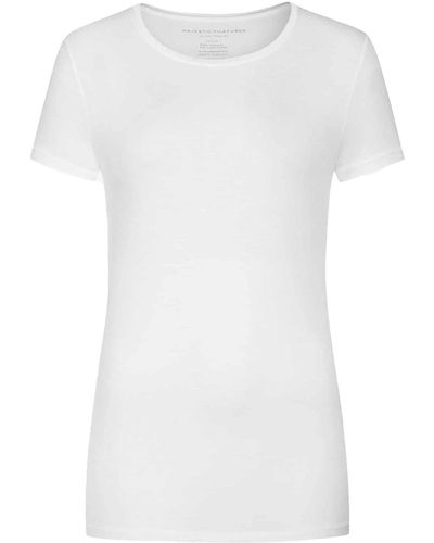 Majestic Filatures T-Shirt aus Viskose - Weiß