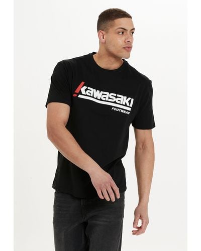 Kawasaki T-Shirt Kabunga mit großem Markenprint - Schwarz