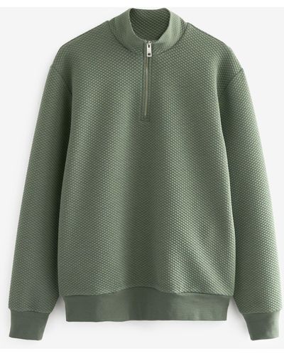 Next Kapuzensweatshirt Premium strukturiertes RV-Sweatshirt mit Kapuze (1-tlg) - Grün