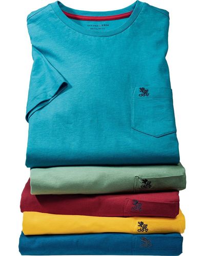 Otto Kern Shirt (Packung, 5er-Pack) , ä, formstabile, farbsatte Qualität, aus 100% Baumwolle - Blau
