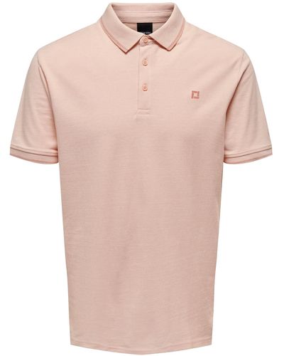 Only & Sons Poloshirt ONSFLETCHER SLIM SS POLO NOOS - Pink