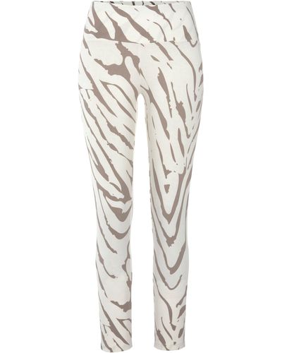 Lascana Leggings -Loungehose mit Zebramuster und breitem Bund, Loungewear - Weiß