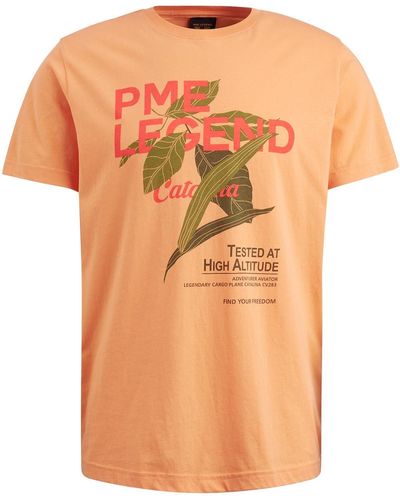 PME LEGEND T-Shirt Short sleeve r-neck single jersey - Orange