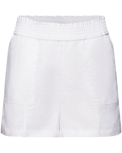 Esprit Pull-on-Shorts, Leinenmix (1-tlg) - Weiß