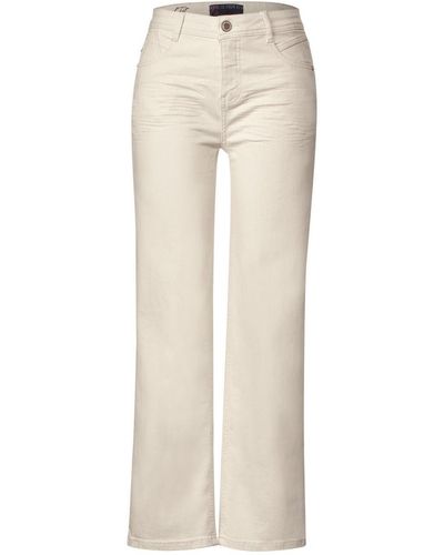 Street One Regular-fit-Jeans Denim-Wide Leg,casualfit,hw,wi, ecru soft wash - Weiß
