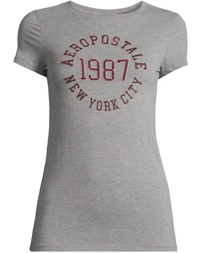 Aéropostale T-Shirt JKI 1987 (1-tlg) Stickerei - Grau