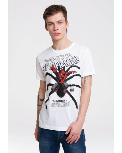 Logoshirt T-Shirt Spider-Man mit coolem Superhelden-Frontdruck - Weiß