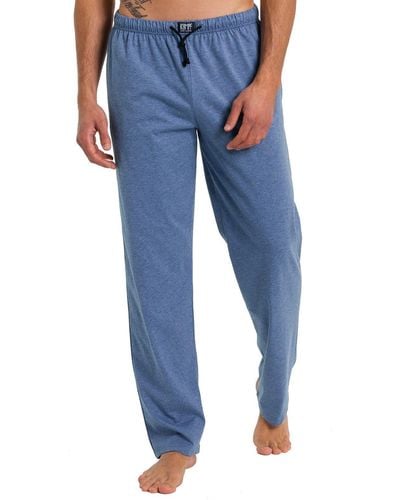 KUMPF Loungehose Pyjamahose Bio Cotton (Stück, 1-tlg) hohe Markenqualität - Blau