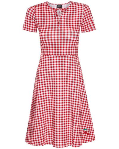 Pussy Deluxe A-Linien-Kleid Back to 1955 Red Plaid - Rot