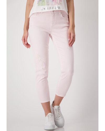 Monari 5-Pocket-Hose mit Glitzernieten - Pink