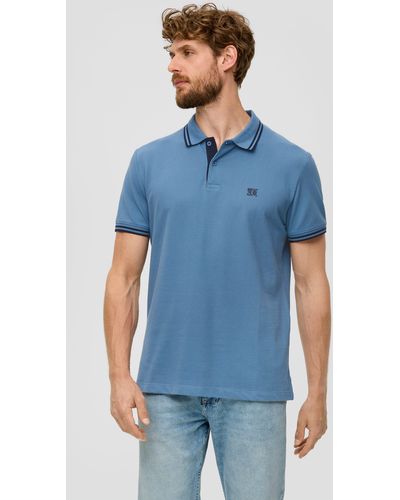 S.oliver Kurzarmshirt Poloshirt mit - Blau