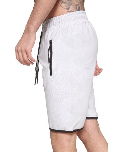 John Kayna Shorts Jogging Hose Jogger Streetwear Camouflage - Weiß