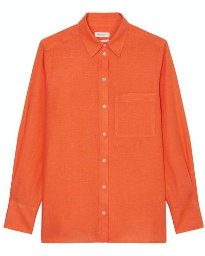 Marc O' Polo ' Hemdbluse Marc O' Polo Women / Da. Bluse / Blouse, easy shaped, long sleeve, k - Orange