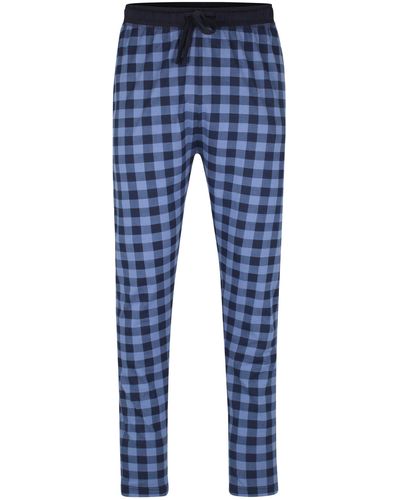 Tom Tailor Pyjamahose Pyjama Hose kariert Baumwolle - Blau