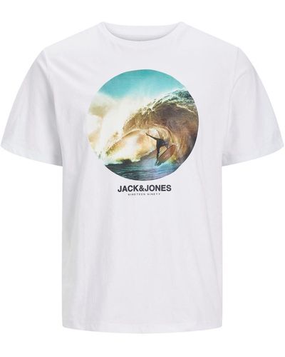 Jack & Jones T-Shirt JJCELLOX TEE SS CREW NECK - Weiß