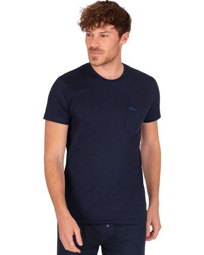 Trigema T-Shirt aus Biobaumwolle mit Brusttasche (1-tlg) - Blau