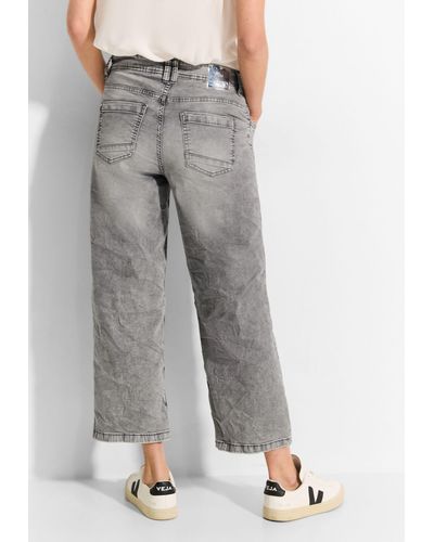 Cecil Loose-fit-Jeans High Waist - Grau